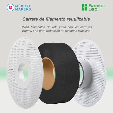Pack Master 5 Filamentos Bambu Lab Pla Lite Con Bobina Reutilizable Negro