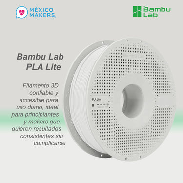 Pack Master 5 Filamentos Bambu Lab Pla Lite Con Bobina Reutilizable Blanco