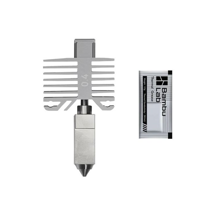 HOTEND COMPLETO CON BOQUILLA DE ACERO INOXIDABLE - 0.4 MM PARA X1C