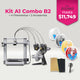 Kit Pro Bambu Lab A1 Combo + Pack De 4 Filamentos Pla Pro + 2 Accesorios De A1 Series