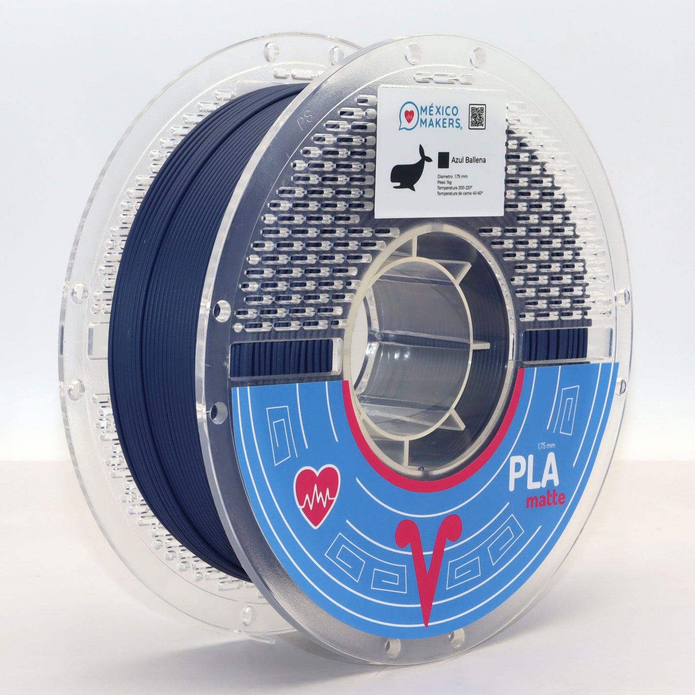 FILAMENTO PLA MATTE AZUL BALLENA PARA IMPRESORA 3D