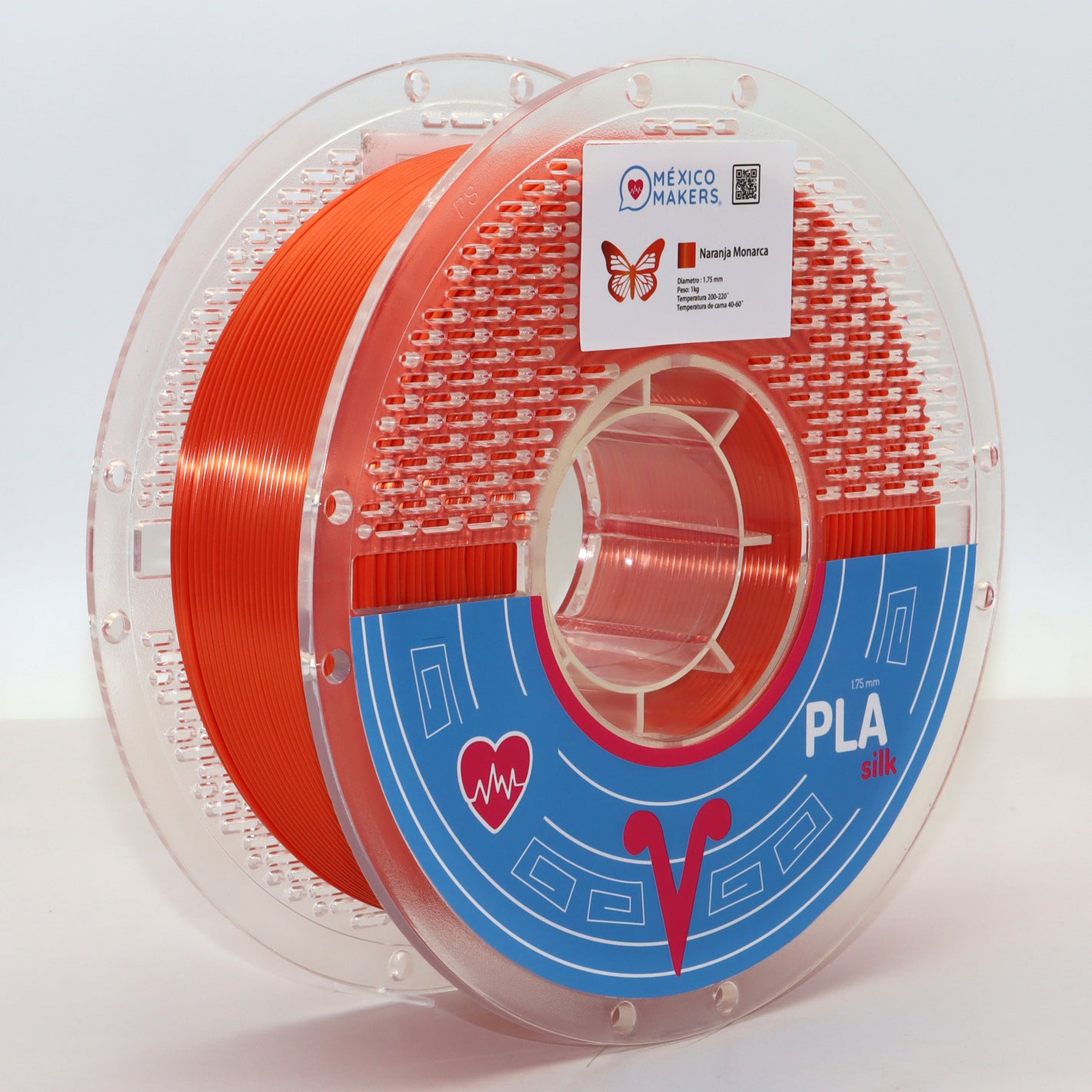 FILAMENTO PLA SILK NARANJA MONARCA PARA IMPRESORA 3D