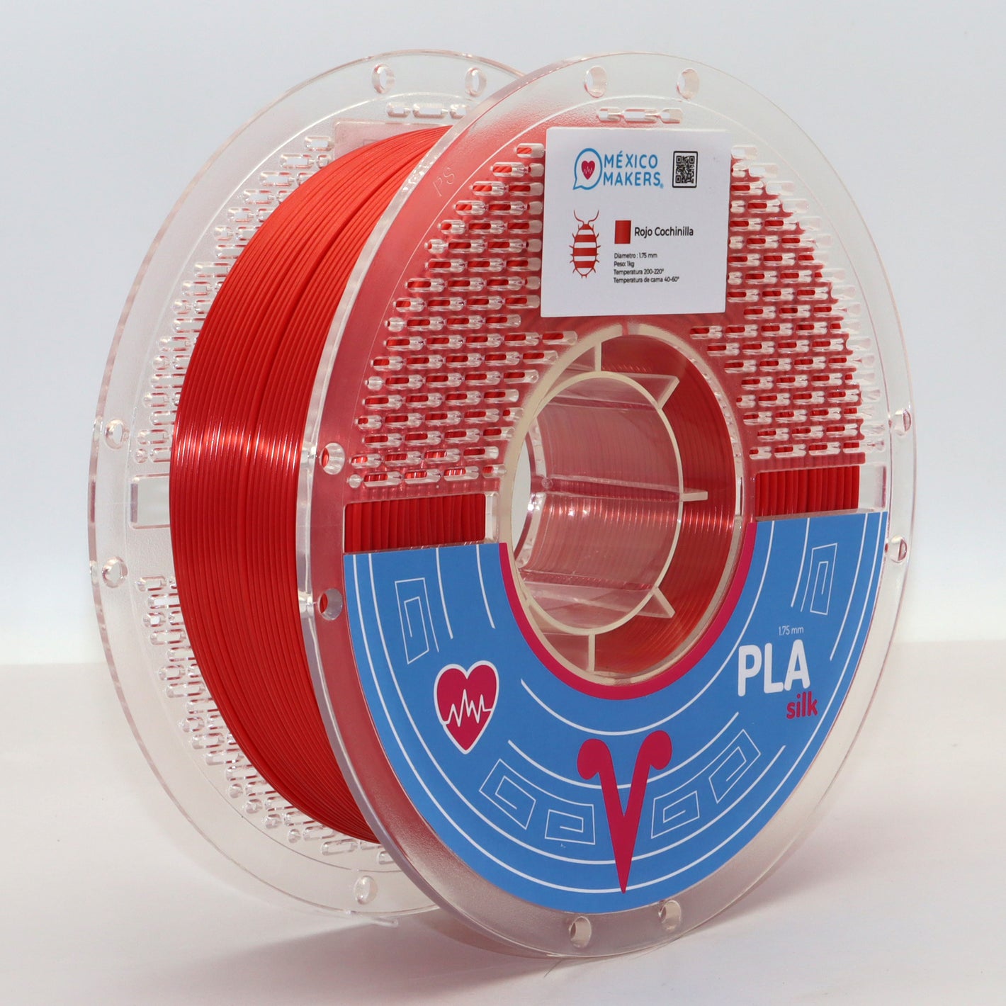 FILAMENTO PLA SILK ROJO COCHINILLA PARA IMPRESORA 3D