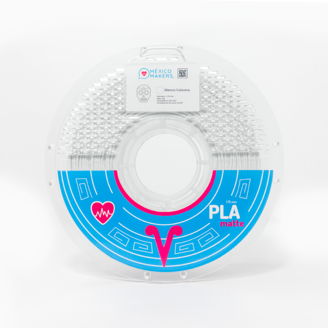 FILAMENTO PLA MATTE BLANCO CALAVERA PARA IMPRESORA 3D