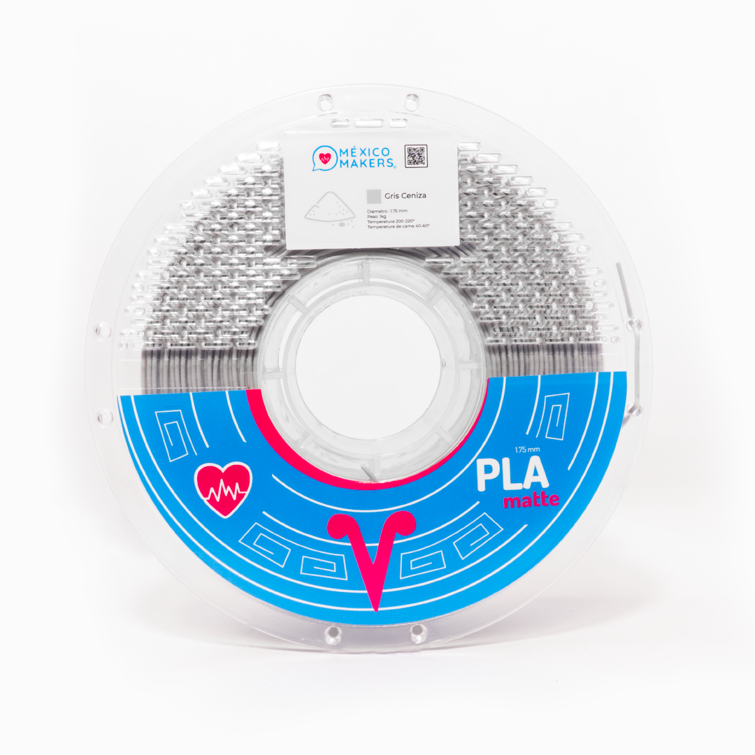 FILAMENTO PLA MATTE GRIS CENIZA PARA IMPRESORA 3D